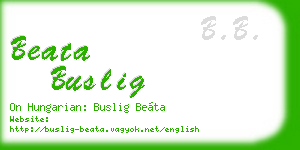 beata buslig business card